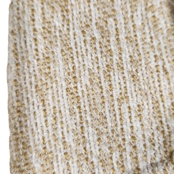 Anthropologie Dolan Jacket Crop Cotton Tweed Knit Cream Natural Slouchy Wrap‎ M - Picture 6 of 10